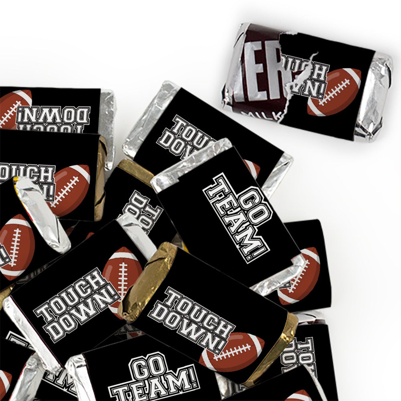 34 Pcs Orange Football Party Candy Favors Hershey's Miniatures Chocolate - Touchdown